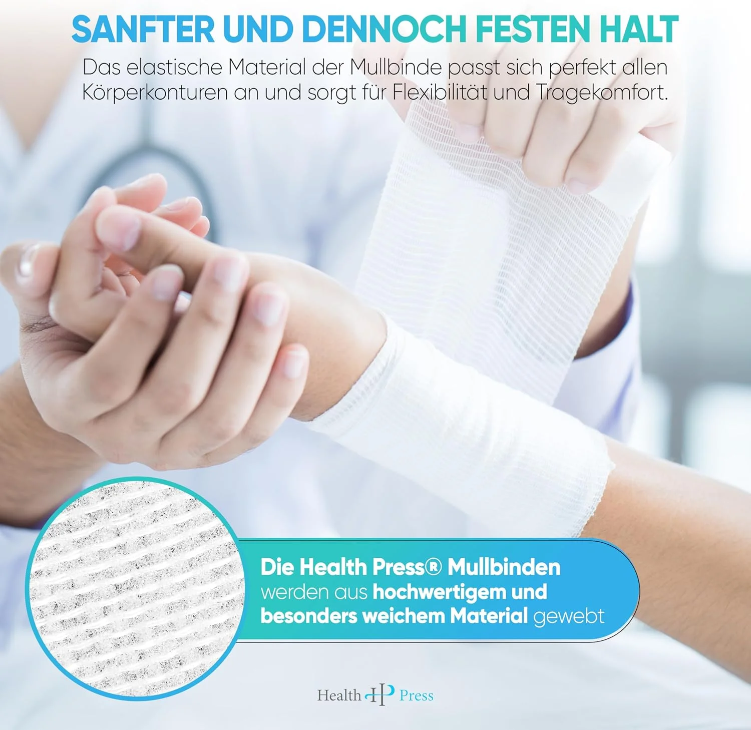 باندهای گاز استریل Health Press® - مواد باند (6 سانتی متر x 4 متر) 20 رول - باند کشی - دستگاه پزشکی - باند تثبیت کننده تست شده از نظر پوستی - باند ایده آل برای کمک های اولیه و مراقبت از زخم باندهای گاز استریل Health Press® - مواد باند (6 سانتی متر x 4 متر) 20 رول - باند کشی - دستگاه پزشکی - باند تثبیت کننده تست شده از نظر پوستی - باند ایده آل برای کمک های اولیه و مراقبت از زخم