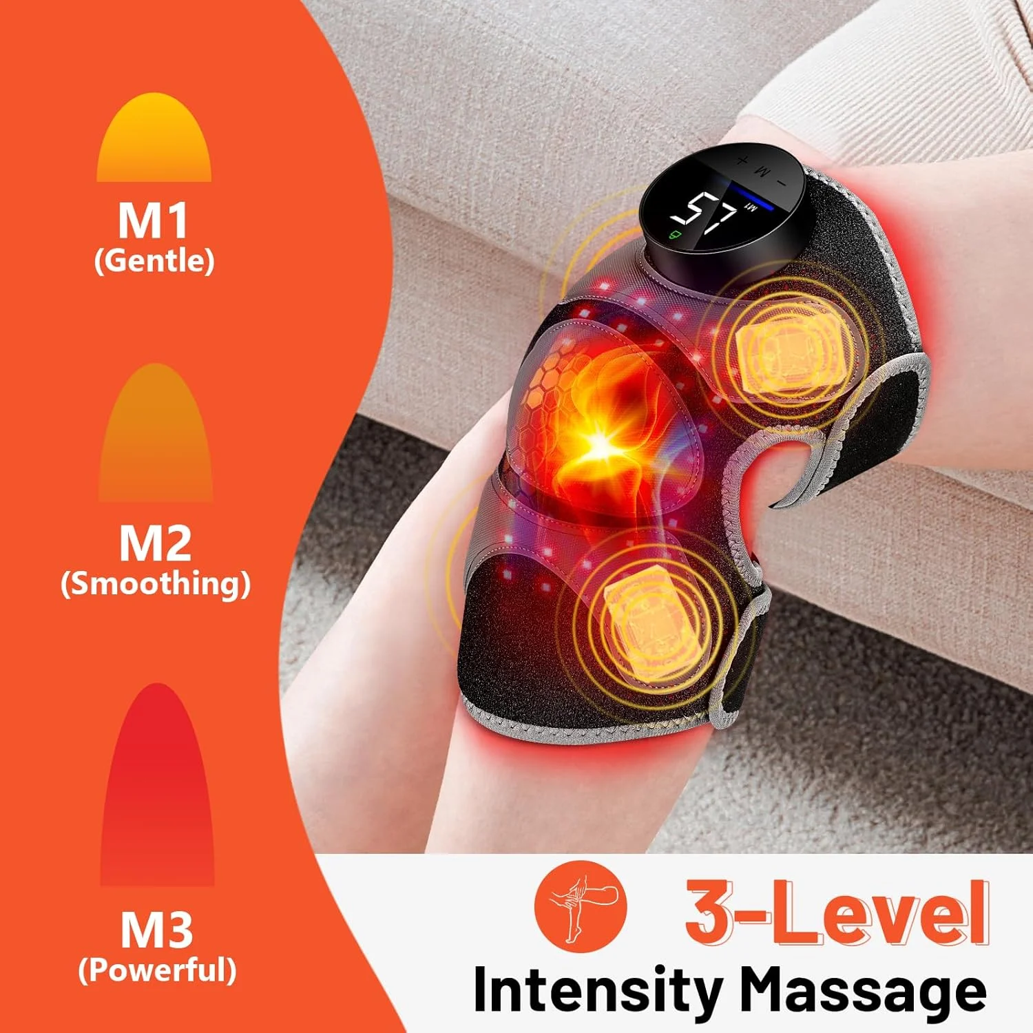 زانوبند ماساژور لرزشی هالیدودو با 4 ناحیه لرزش و نور قرمز درمانی برای تسکین درد زانو، دستگاه نور قرمز درمانی 660 نانومتر و 850 نانومتر برای تسکین درد زانو/مفصل/آرنج/شانه، هدیه برای مادر زانوبند ماساژور لرزشی هالیدودو با 4 ناحیه لرزش و نور قرمز درمانی برای تسکین درد زانو، دستگاه نور قرمز درمانی 660 نانومتر و 850 نانومتر برای تسکین درد زانو/مفصل/آرنج/شانه، هدیه برای مادر