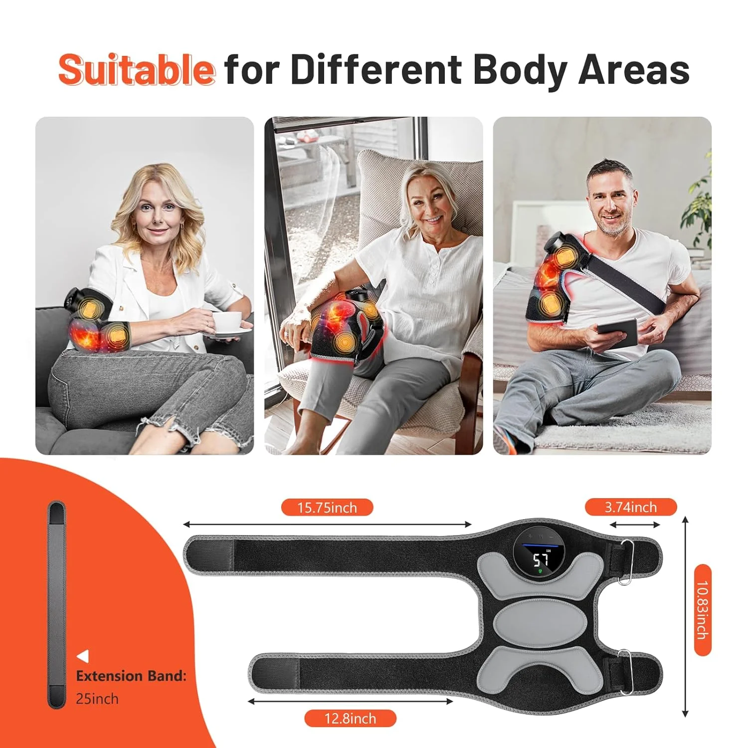 زانوبند ماساژور لرزشی هالیدودو با 4 ناحیه لرزش و نور قرمز درمانی برای تسکین درد زانو، دستگاه نور قرمز درمانی 660 نانومتر و 850 نانومتر برای تسکین درد زانو/مفصل/آرنج/شانه، هدیه برای مادر زانوبند ماساژور لرزشی هالیدودو با 4 ناحیه لرزش و نور قرمز درمانی برای تسکین درد زانو، دستگاه نور قرمز درمانی 660 نانومتر و 850 نانومتر برای تسکین درد زانو/مفصل/آرنج/شانه، هدیه برای مادر