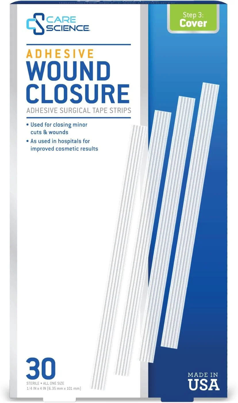 نوار بخیه چسبی Care Science، 1/4 x 4 اینچ، 30 عدد | نوارهای استریل برای بستن بریدگی ها و زخم های جزئی