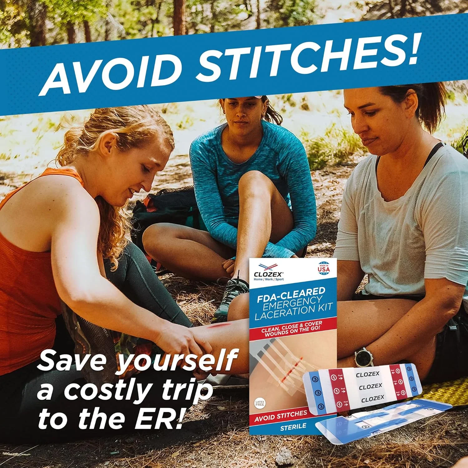 کیت کامل بخیه اضطراری Clozex - ترمیم زخم بدون نیاز به بخیه. دستگاه بستن پوست با مجوز FDA برای 2 زخم جداگانه یا ترکیب برای طول 2.5 اینچ کیت کامل بخیه اضطراری Clozex - ترمیم زخم بدون نیاز به بخیه. دستگاه بستن پوست با مجوز FDA برای 2 زخم جداگانه یا ترکیب برای طول 2.5 اینچ