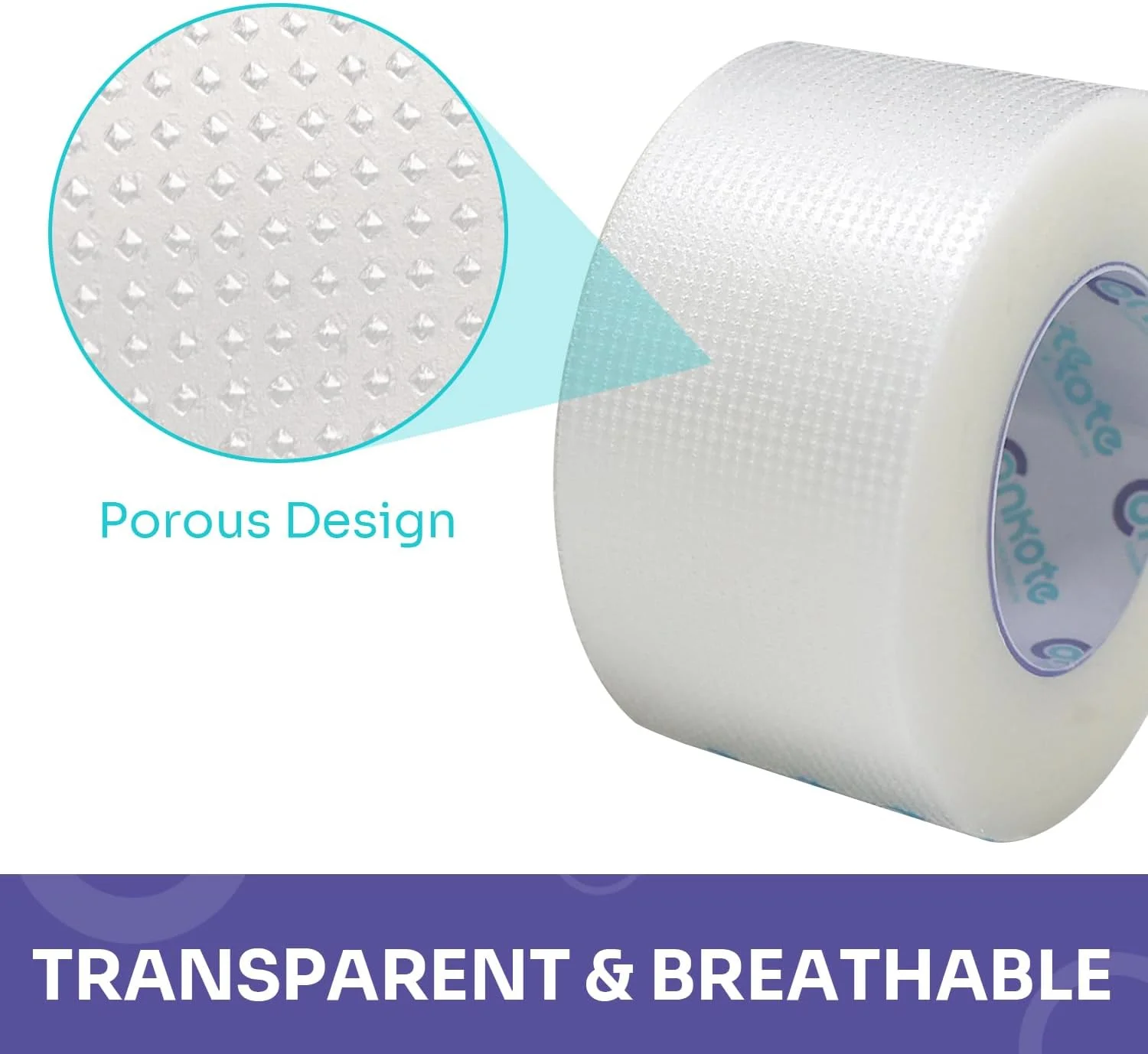 نوار چسب پزشکی شفاف کانکوت 1 اینچ در 10 یارد، نوار باند جراحی شفاف چسب دار کمک های اولیه برای مراقبت از زخم، 12 رول