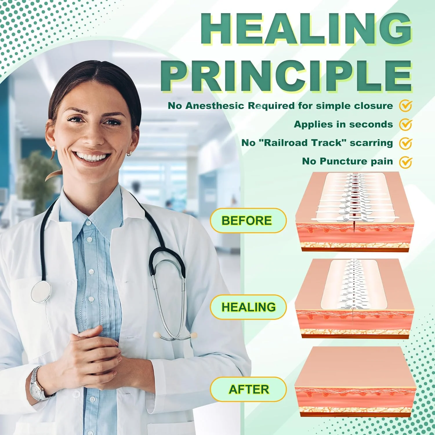 نوارهای بستن زخم بزرگ استری، چسب زخم پروانهای، دستگاه بستن زخم اضطراری، ترمیم پارگی جراحی بدون بخیه برای مراقبت از زخم بزرگ، بستن سریع پوست با درجه بیمارستانی برای خانه، فضای باز نوارهای بستن زخم بزرگ استری، چسب زخم پروانهای، دستگاه بستن زخم اضطراری، ترمیم پارگی جراحی بدون بخیه برای مراقبت از زخم بزرگ، بستن سریع پوست با درجه بیمارستانی برای خانه، فضای باز