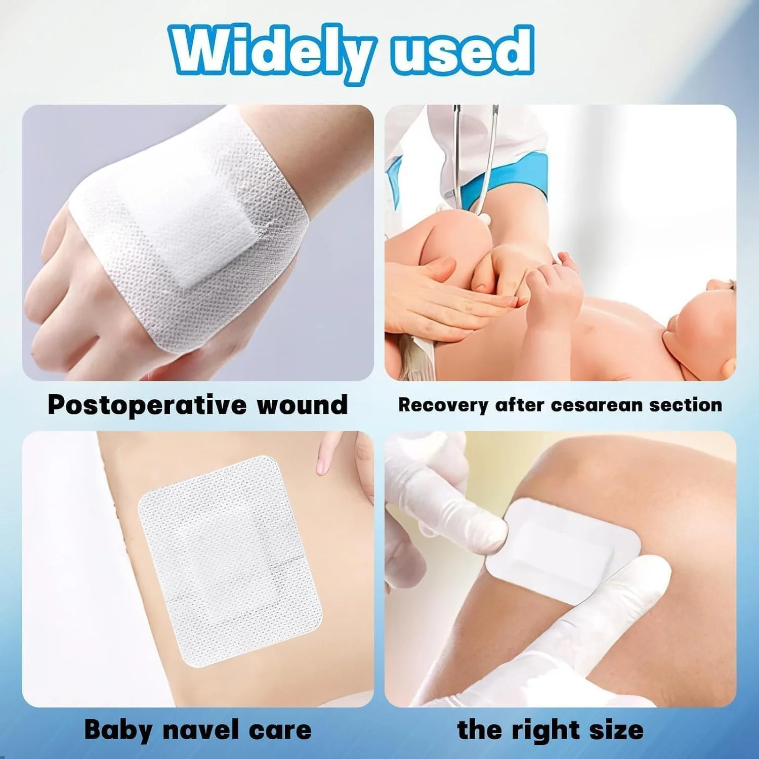 بسته 30 عددی چسب زخم BIGTHREE، پدهای گاز چسبنده و تنفسی، برای دست ها، پاها، صورت، مناسب برای کمک های اولیه روزانه، تاول و مراقبت از زخم (15 عدد 7x9 سانتی متر، 15 عدد 10x10 سانتی متر)