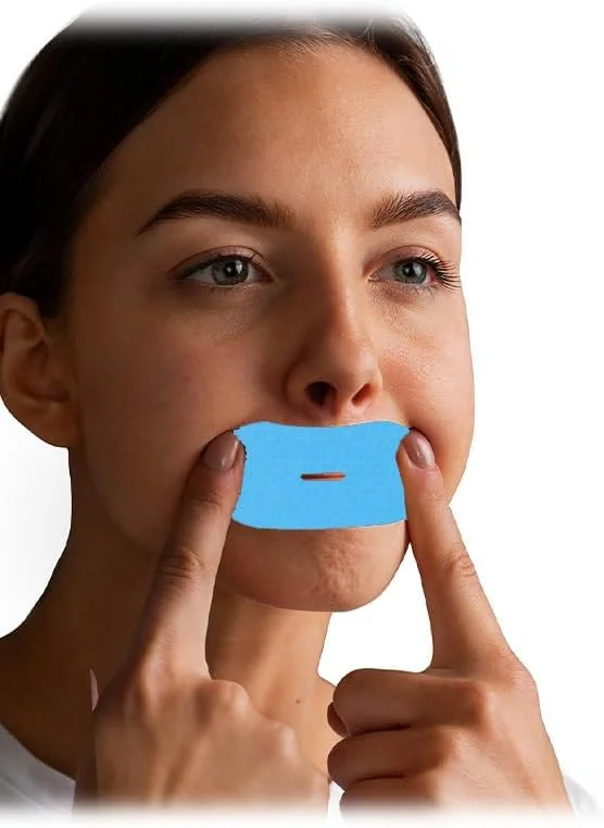 چسب دهان خواب بنانا هوم 60 عددی برای مردان و زنان، چسب دهان ضد خروپف، نوارهای تنفسی ضد خروپف برای بهبود خواب، نوارهای خواب برای تنفس بهتر، دستگاه های ضد خروپف (آبی)