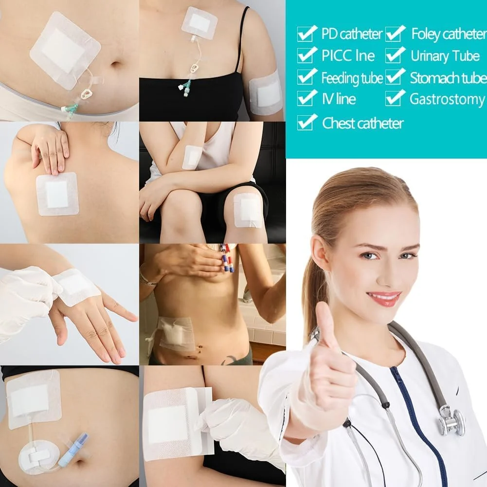 50 عدد پانسمان جزیره ای گاز حاشیه دار، 50 عدد پانسمان مربعی تنفسی گاز ضد آب با پد، نرم، 50 عدد پد گاز چسب دار استریل راحت برای مراقبت از زخم (50 عدد 4 x 4 اینچ)