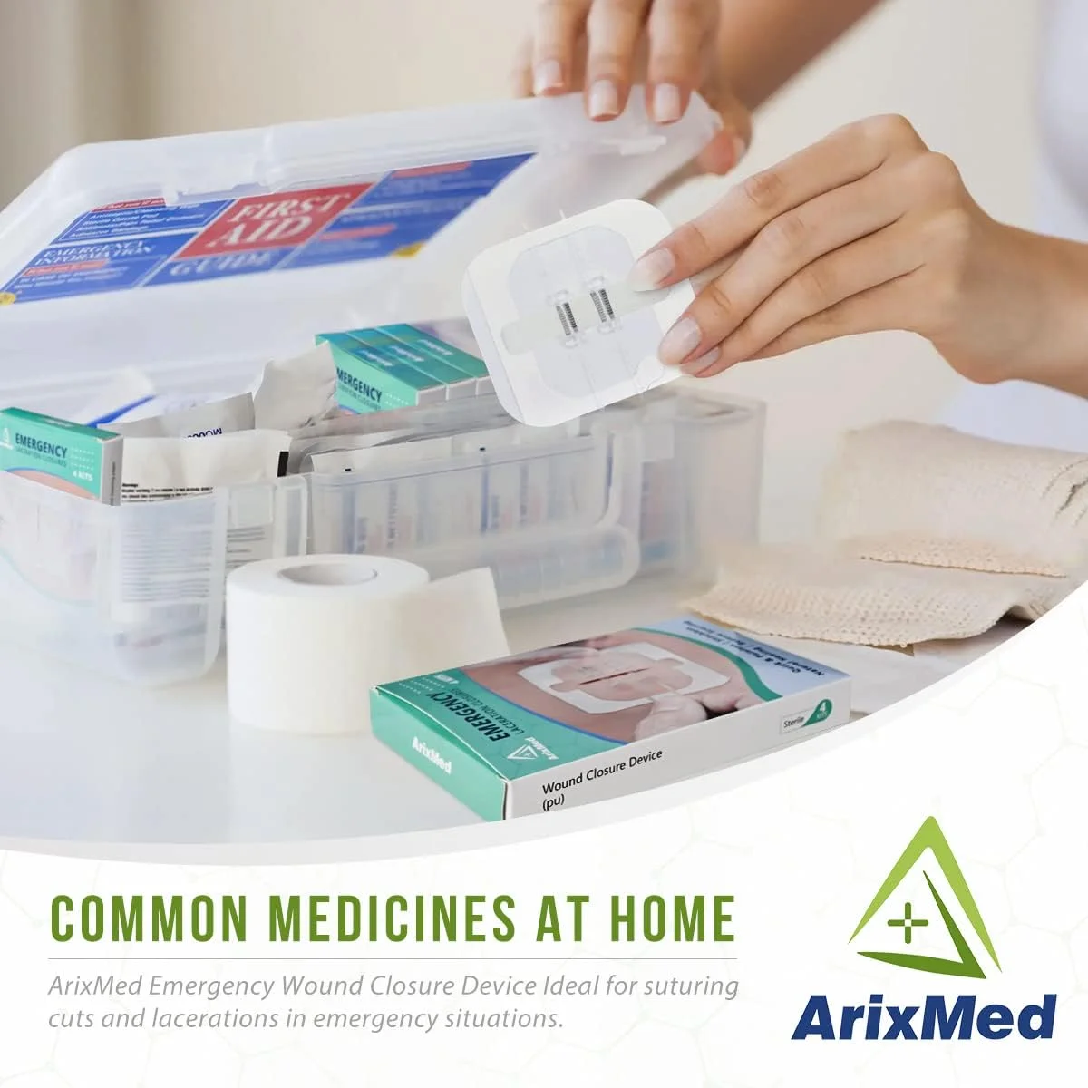 دستگاه بستن زخم اضطراری ArixMed، بخیه های زیپی چسب پروانه ای، ترمیم زخم ها بدون بخیه، لخته کننده سریع برای بریدگی، برش، پارگی، بعد از جراحی (2 ست)