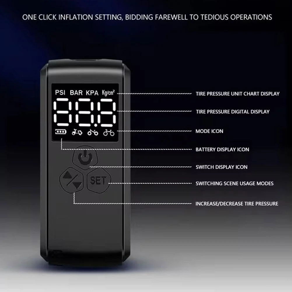 پمپ دوچرخه 150PSI KASTWAVE، پمپ دوچرخه قابل حمل، پمپ دوچرخه با فشارسنج دیجیتال LED، پمپ باد برقی دوچرخه با شیر برای دوچرخه، موتور سیکلت و توپ پمپ دوچرخه 150PSI KASTWAVE، پمپ دوچرخه قابل حمل، پمپ دوچرخه با فشارسنج دیجیتال LED، پمپ باد برقی دوچرخه با شیر برای دوچرخه، موتور سیکلت و توپ