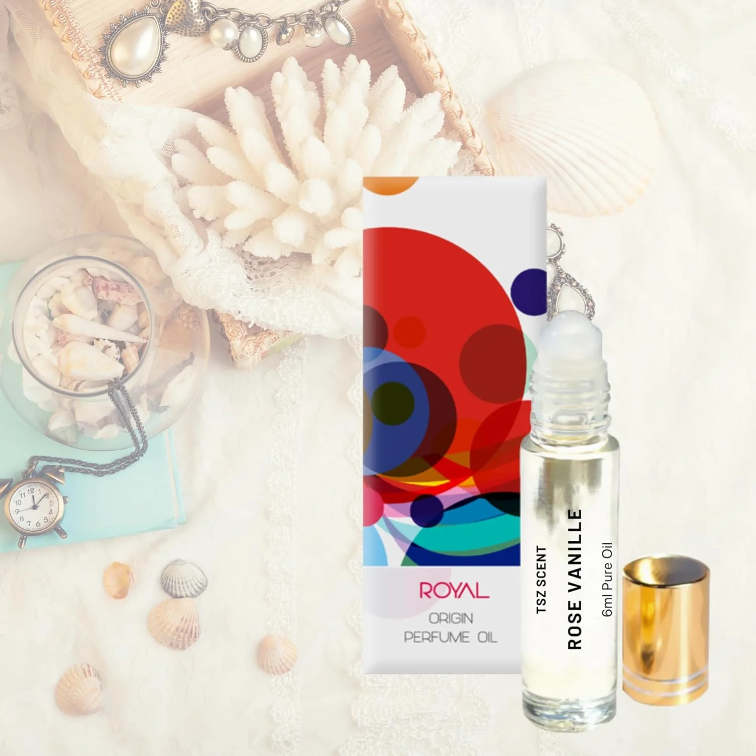 روغن عطر زنانه تی اس زد الهام گرفته از رز وانیل مانسرا اورجینال 6 میلی لیتر