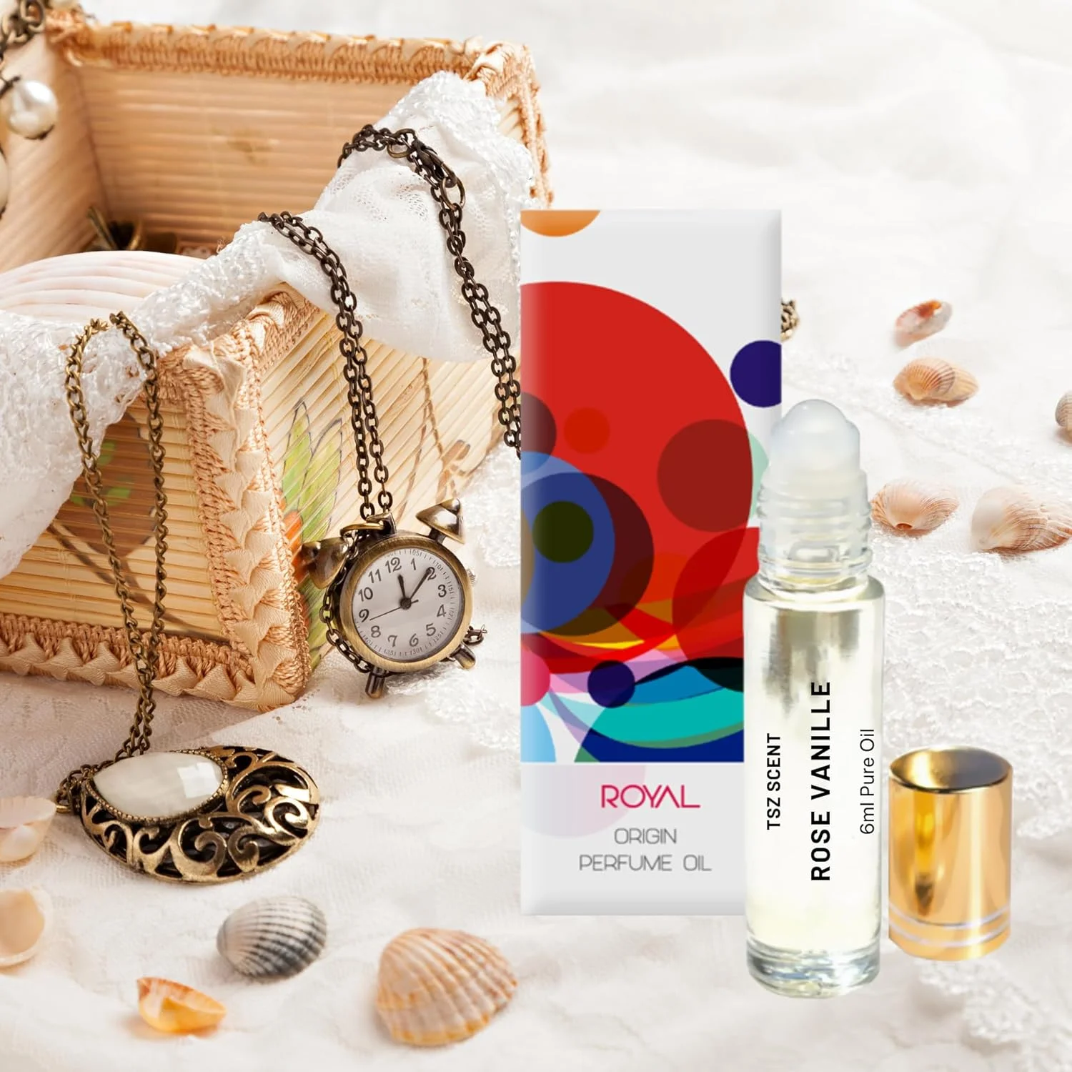 روغن عطر زنانه تی اس زد الهام گرفته از رز وانیل مانسرا اورجینال 6 میلی لیتر