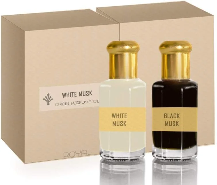 مجموعه عطر مشک تعطیلات TSZ - ست هدیه عطر روغنی طهاره و مشک سیاه 12 میلی لیتری، رایحه ماندگار یونیسکس برای مردان و زنان، 2 عدد