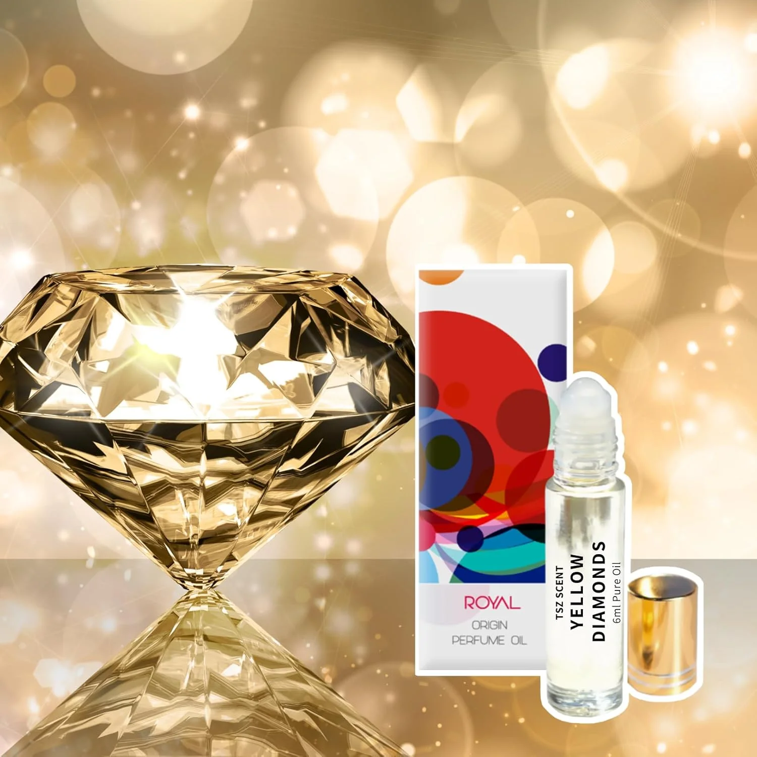 روغن عطر کنسانتره رولی زنانه TSZ Scent Yellow Diamonds 6 میلی لیتر - ماندگاری طولانی، بدون الکل، الهام گرفته از طراحان - سایز جیبی مسافرتی روغن عطر کنسانتره رولی زنانه TSZ Scent Yellow Diamonds 6 میلی لیتر - ماندگاری طولانی، بدون الکل، الهام گرفته از طراحان - سایز جیبی مسافرتی