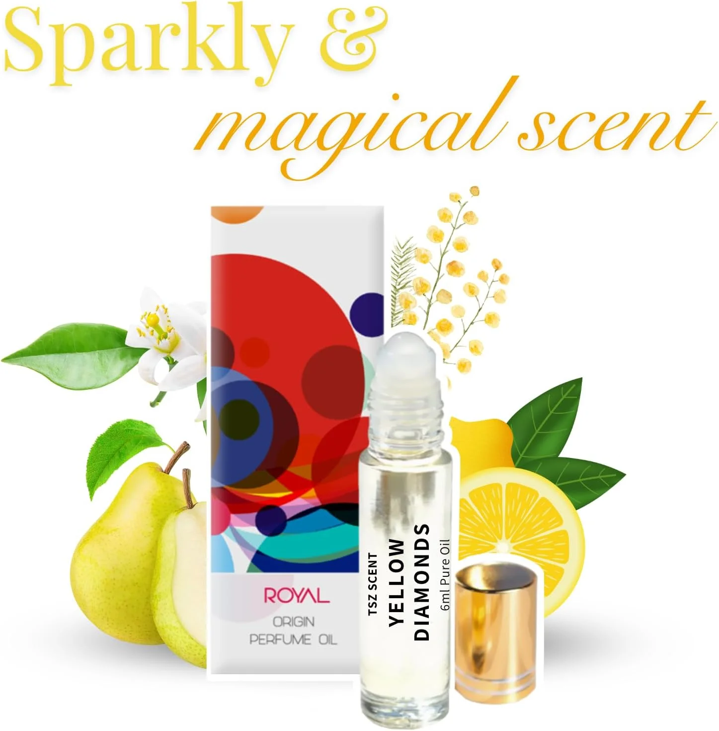 روغن عطر کنسانتره رولی زنانه TSZ Scent Yellow Diamonds 6 میلی لیتر - ماندگاری طولانی، بدون الکل، الهام گرفته از طراحان - سایز جیبی مسافرتی روغن عطر کنسانتره رولی زنانه TSZ Scent Yellow Diamonds 6 میلی لیتر - ماندگاری طولانی، بدون الکل، الهام گرفته از طراحان - سایز جیبی مسافرتی