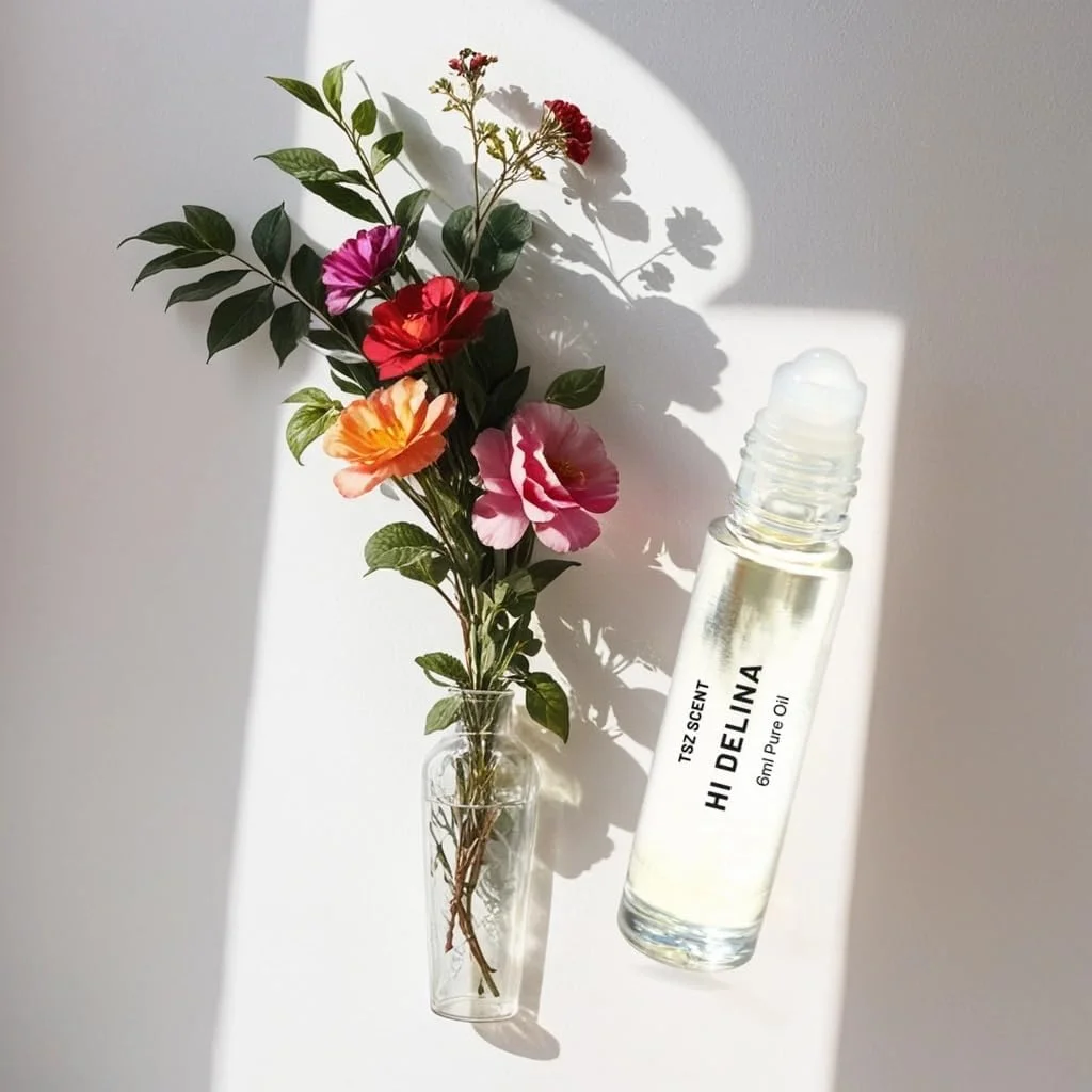 روغن عطر رولی زنانه TSZ Scent Hi Delina - سایز مسافرتی 6 میلی لیتر، بدون الکل، رایحه ماندگار گلی و میوه ای روغن عطر رولی زنانه TSZ Scent Hi Delina - سایز مسافرتی 6 میلی لیتر، بدون الکل، رایحه ماندگار گلی و میوه ای