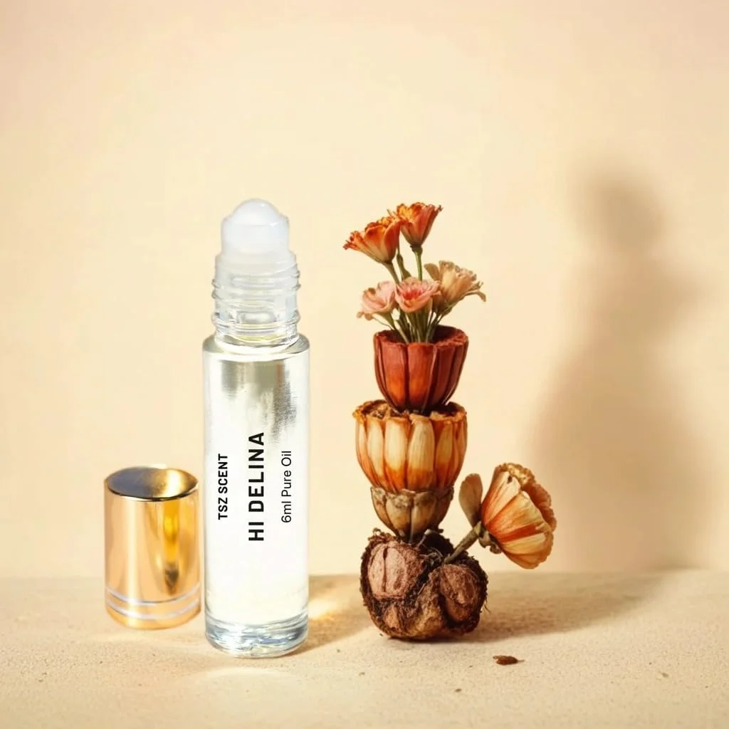 روغن عطر رولی زنانه TSZ Scent Hi Delina - سایز مسافرتی 6 میلی لیتر، بدون الکل، رایحه ماندگار گلی و میوه ای روغن عطر رولی زنانه TSZ Scent Hi Delina - سایز مسافرتی 6 میلی لیتر، بدون الکل، رایحه ماندگار گلی و میوه ای