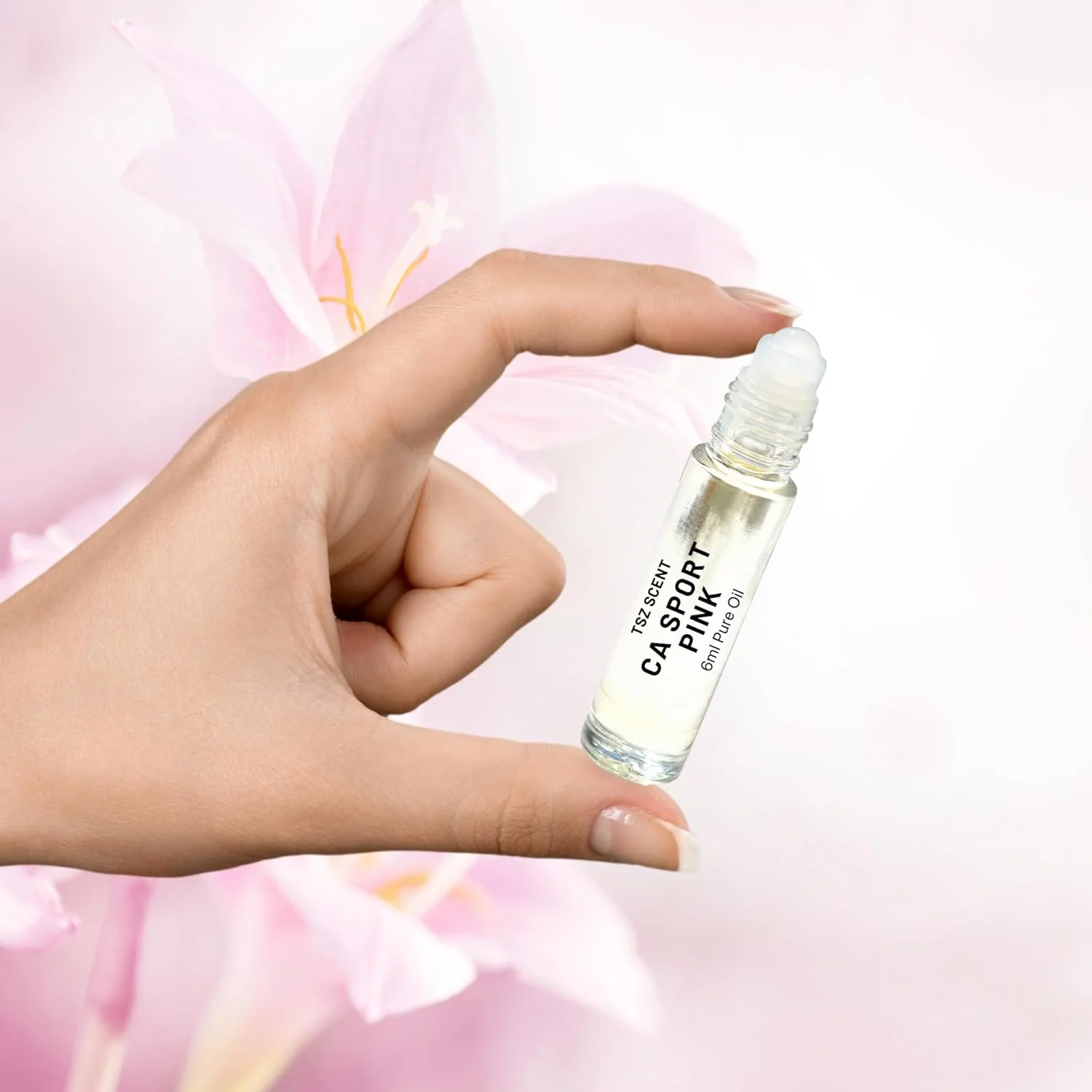 روغن عطر زنانه TSZ Scent CA Sport Pink - 6 میلی لیتر، رایحه ماندگار فرانسوی بر پایه روغن | رایحه لطیف زنانه با وانیل، مشک ملایم و رایحه های گلی | رولی غیر الکلی
