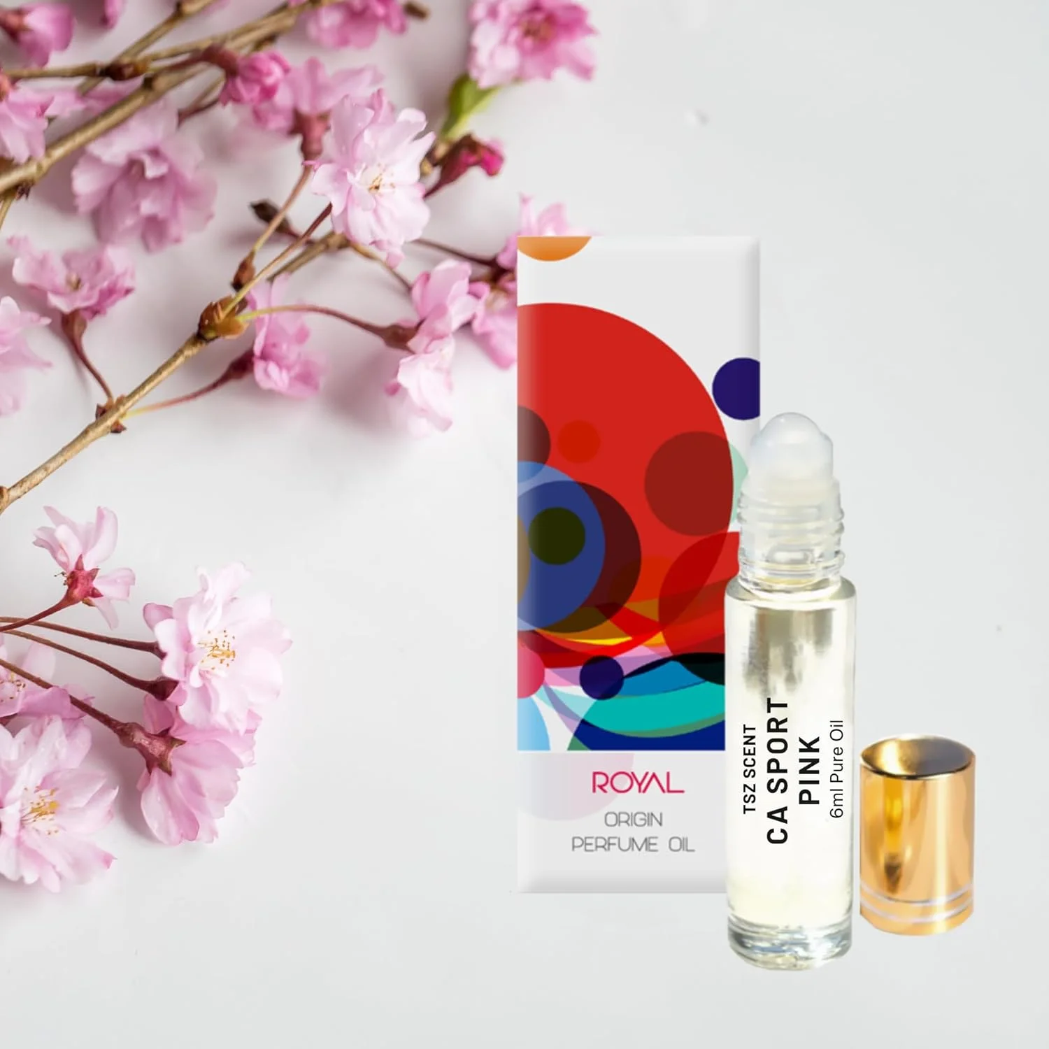 روغن عطر زنانه TSZ Scent CA Sport Pink - 6 میلی لیتر، رایحه ماندگار فرانسوی بر پایه روغن | رایحه لطیف زنانه با وانیل، مشک ملایم و رایحه های گلی | رولی غیر الکلی