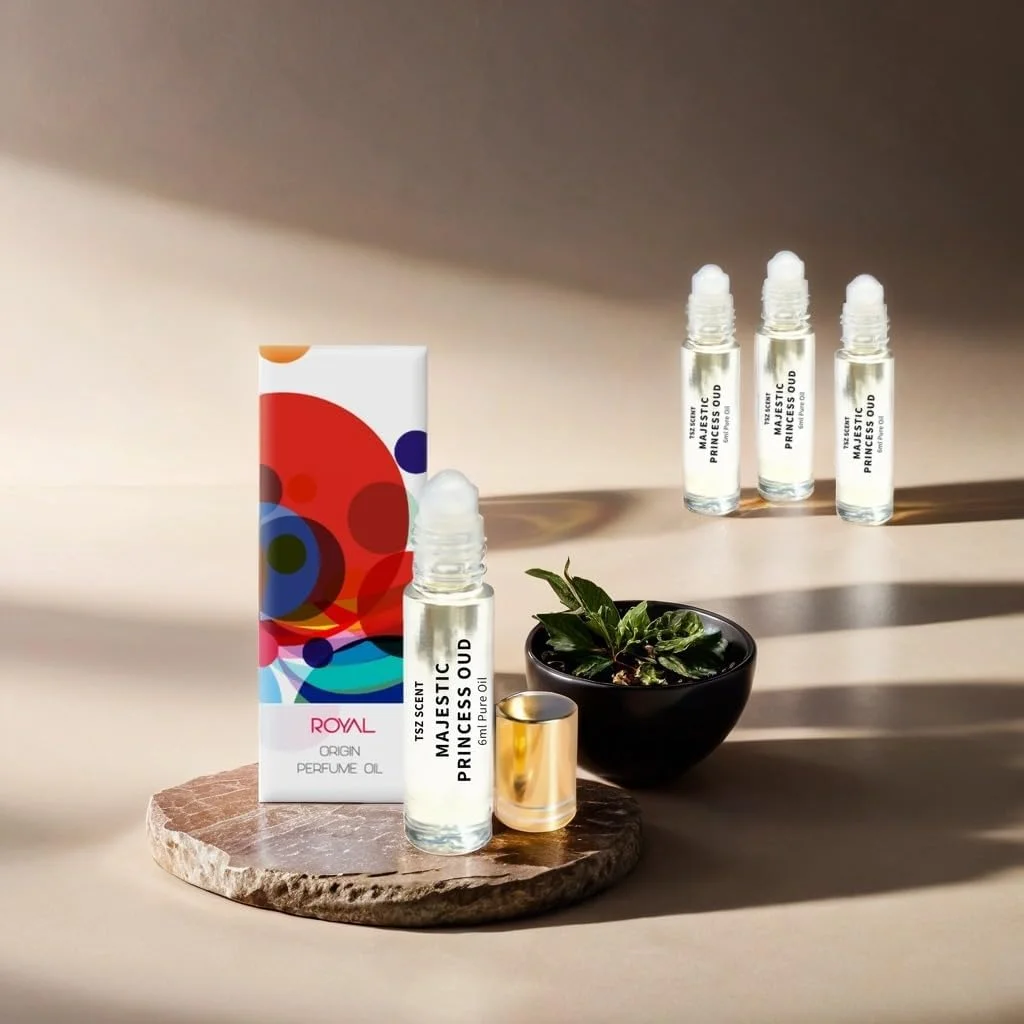 روغن عطر زنانه TSZ SCENT Majestic Princess Oudh - رایحه ای ماندگار از گل و چوب، رولی و قابل حمل 6 میلی لیتر
