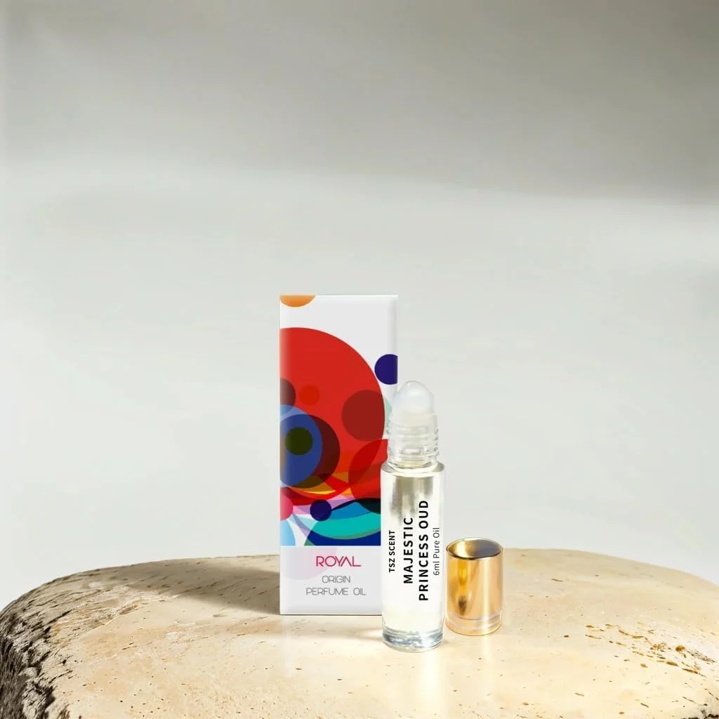 روغن عطر زنانه TSZ SCENT Majestic Princess Oudh - رایحه ای ماندگار از گل و چوب، رولی و قابل حمل 6 میلی لیتر