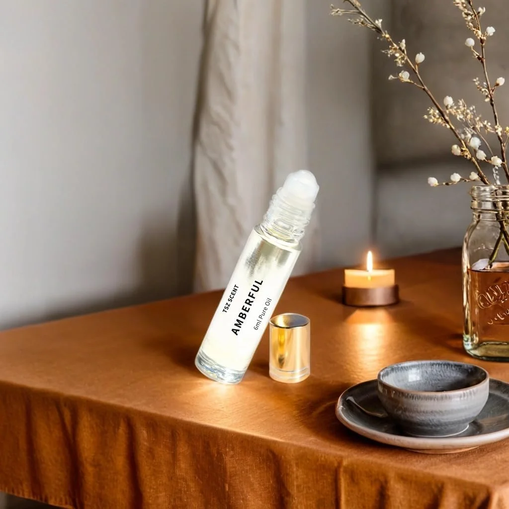 روغن عطر عنبرفول تی اس زد - 6 میلی لیتر رولی - رایحه ای ماندگار و یونیسکس | عطر شرقی چوبی برای مردان و زنان | ایده آل برای استفاده در سفر