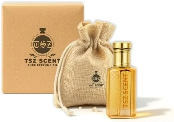 روغن عطر تی اس زد با رایحه رزهای کهربایی و وانیل، 12 میلی لیتر، رایحه ای ماندگار و غلیظ برای مردان و زنان، با نت های گلی، چوبی و مشک