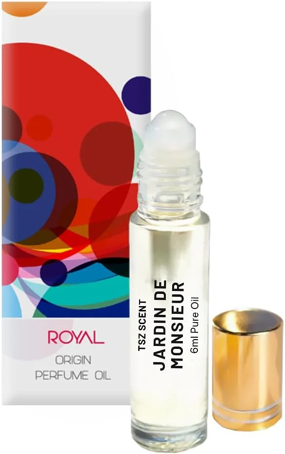 روغن عطر خالص رولی مردانه و زنانه TSZ Scent Jardin De Monsieur 6ml رایحه ای طبیعی، تازه، مرکباتی، گل های سفید، معطر و ماندگار
