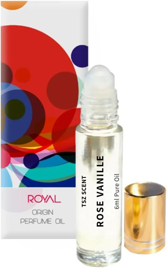 روغن عطر رولی رز وانیل TSZ Scent - 6 میلی لیتر، رایحه ماندگار، اسانس گل های شیرین و وانیل برای زنان و دختران