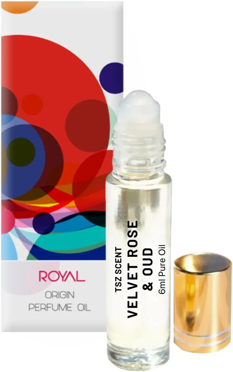 عطر روغنی رولی مردانه و زنانه TSZ Scent Velvet Rose & Oud Pure CPO با حجم 6 میلی لیتر - سایز مسافرتی و جیبی