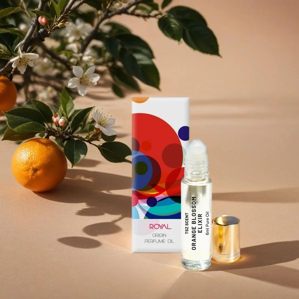 روغن عطر شکوفه پرتقال TSZ Scent، اکسیر 6 میلی لیتری، رایحه مرکباتی و گلی لوکس و ماندگار برای زنان و مردان، مناسب برای هدیه و استفاده روزانه