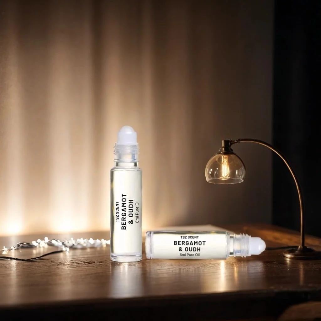 عطر رولی برگاموت و عود تی اس زد سنت مردانه و زنانه 6 میلی لیتر، عطر متمرکز یونیسکس، کولون با رایحه تازه مرکبات و چوبی مناسب سفر و بدون الکل
