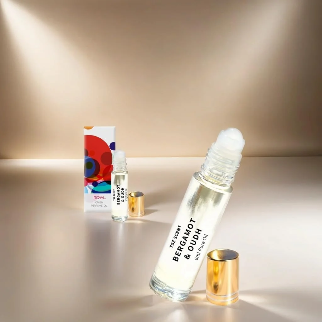 عطر رولی برگاموت و عود تی اس زد سنت مردانه و زنانه 6 میلی لیتر، عطر متمرکز یونیسکس، کولون با رایحه تازه مرکبات و چوبی مناسب سفر و بدون الکل