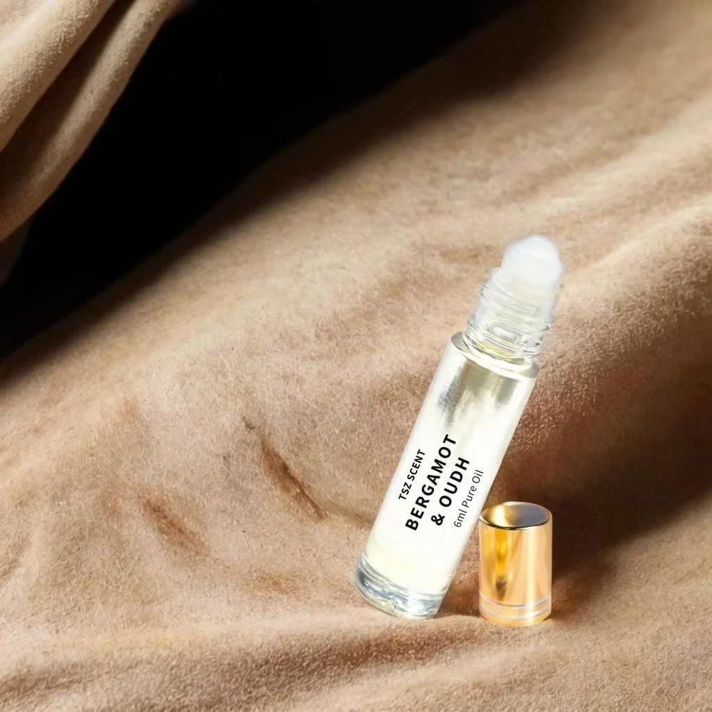 عطر رولی برگاموت و عود تی اس زد سنت مردانه و زنانه 6 میلی لیتر، عطر متمرکز یونیسکس، کولون با رایحه تازه مرکبات و چوبی مناسب سفر و بدون الکل