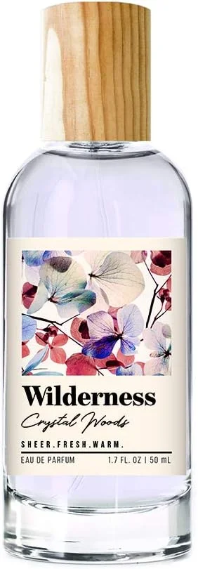 ادو پرفیوم زنانه Tru Fragrance Beauty & Wilderness Crystal Woods - رایحه گلی تازه و گرم - شکوفه های اکالیپتوس، گلبرگ های یاس، رایحه سدر شفاف - 50 میلی لیتر