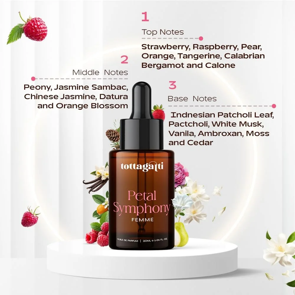 روغن عطر زنانه توتاگاتی 30 میلی لیتر | الهام گرفته از پاریس | رایحه ماندگار | توت فرنگی، تمشک، گلابی، پرتقال | تایید شده توسط IFRA | Huile De Parfume | هدیه لوکس برای او روغن عطر زنانه توتاگاتی 30 میلی لیتر | الهام گرفته از پاریس | رایحه ماندگار | توت فرنگی، تمشک، گلابی، پرتقال | تایید شده توسط IFRA | Huile De Parfume | هدیه لوکس برای او