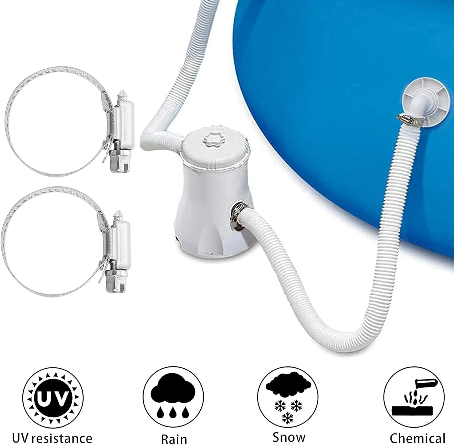 کیت شلنگ جایگزین استخر شنا KASTWAVE، شلنگ جایگزین فیلتر استخر برای استخرهای روی زمین، سازگار با پمپ فیلتر 300 GPH، 330 GPH، 530 GPH و 1000 GPH کیت شلنگ جایگزین استخر شنا KASTWAVE، شلنگ جایگزین فیلتر استخر برای استخرهای روی زمین، سازگار با پمپ فیلتر 300 GPH، 330 GPH، 530 GPH و 1000 GPH