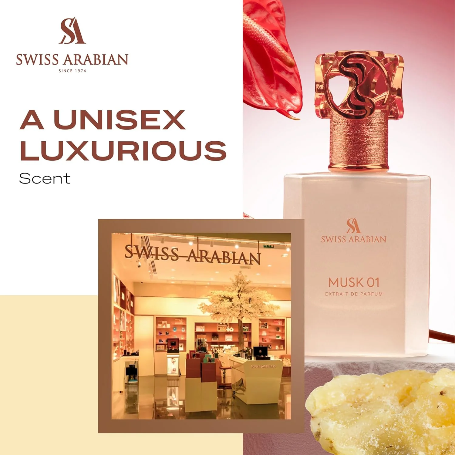 عطر سوییس عربین مشک 01 اکستریت د پرفیوم، 50 میلی لیتر، عطر با کیفیت عالی، رایحه унисекс، گلی، مشک دار، عطر ترکیبی لوکس برای زنان و مردان