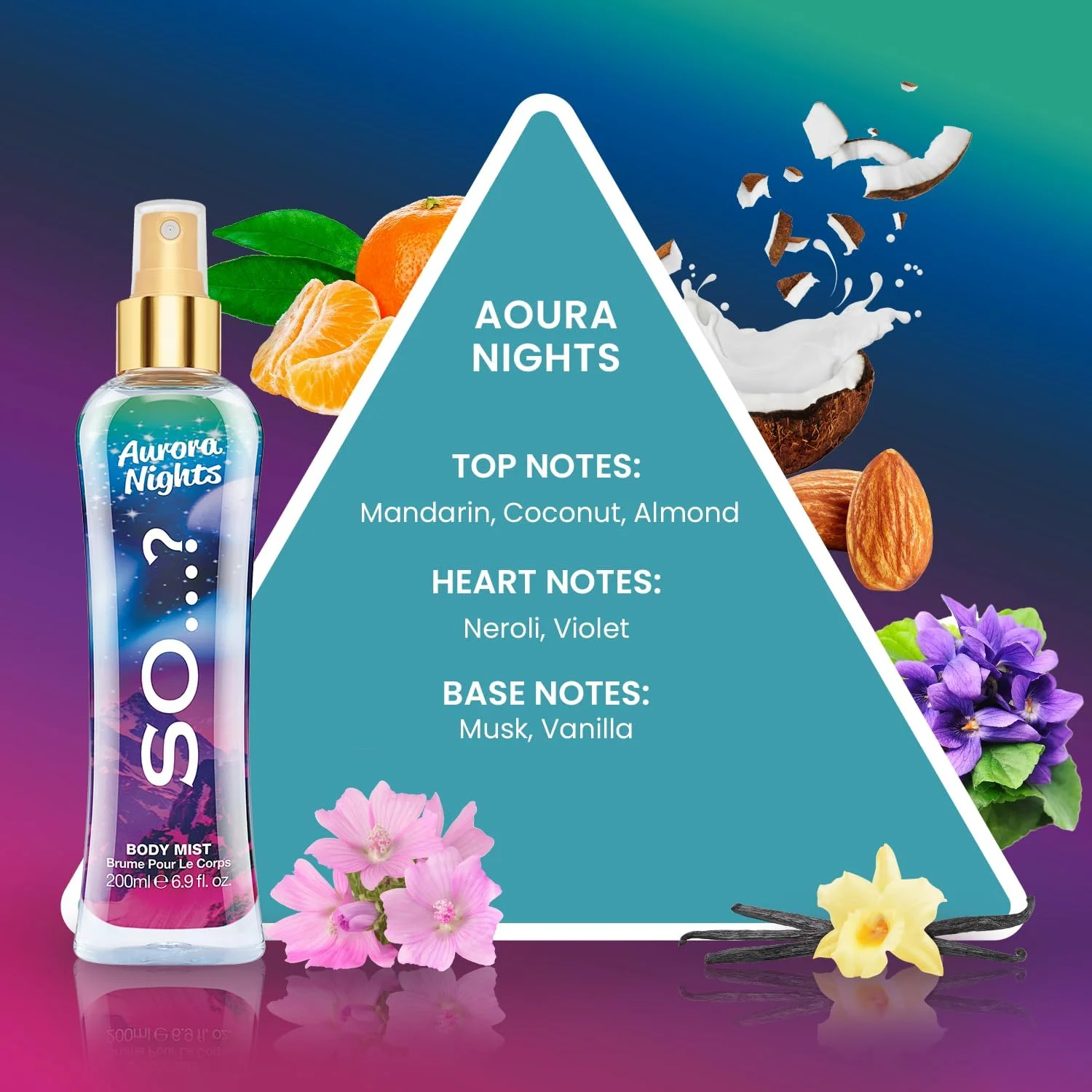 بادی میست زنانه So…? Summer Escapes با رایحه Aurora Nights – اسپری خوشبو کننده ماندگار و جذاب برای رایحه ای فریبنده و الهام گرفته از نیمه شب، 200 میلی لیتر بادی میست زنانه So…? Summer Escapes با رایحه Aurora Nights – اسپری خوشبو کننده ماندگار و جذاب برای رایحه ای فریبنده و الهام گرفته از نیمه شب، 200 میلی لیتر