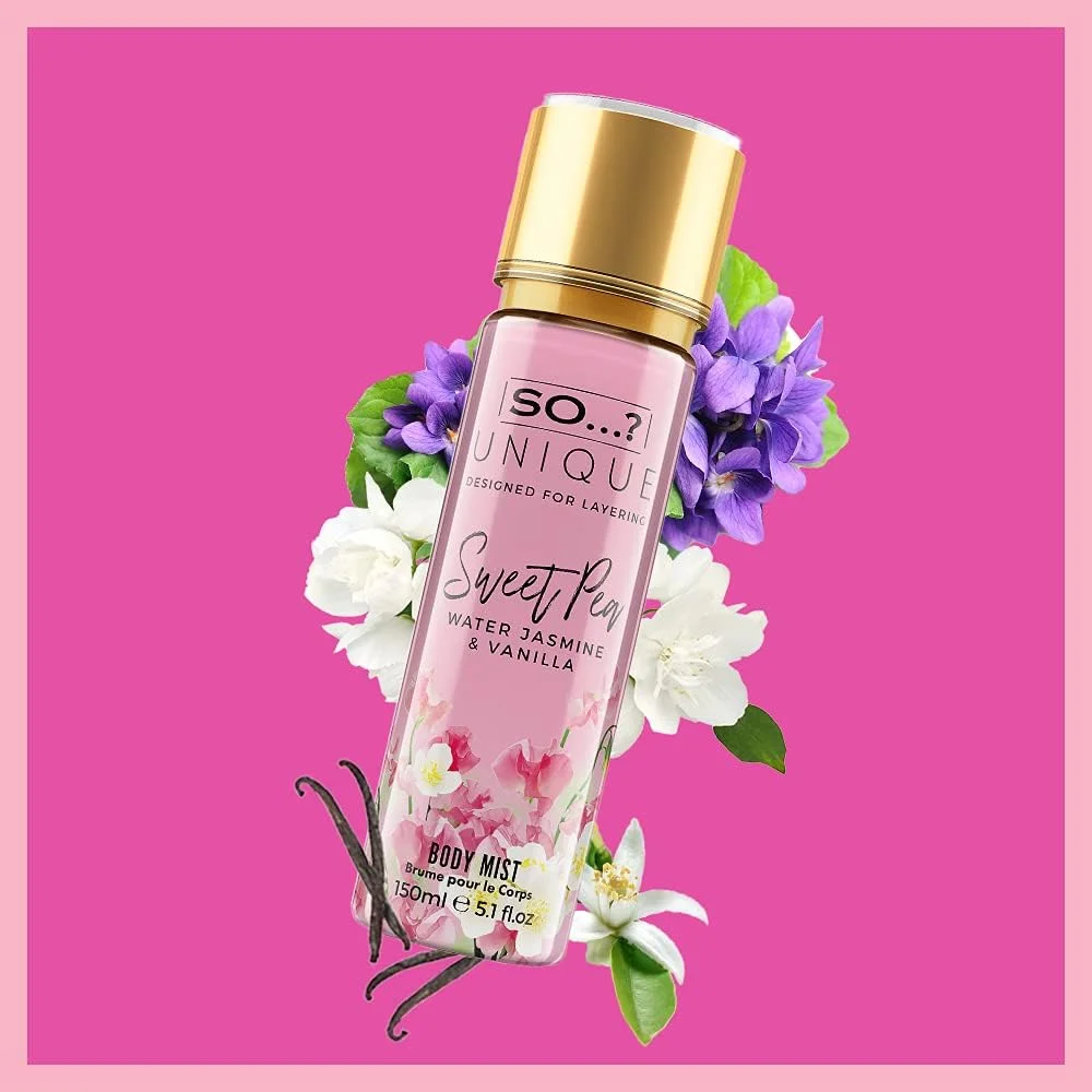 So…? بسته اسپری بادی میست زنانه Unique Candy Kiss با رایحه های ترافل کرم، نخود شیرین و وانیل کندی، مجموعه رایحه های ترکیبی 150 میلی لیتر (بسته 3 عددی) So…? بسته اسپری بادی میست زنانه Unique Candy Kiss با رایحه های ترافل کرم، نخود شیرین و وانیل کندی، مجموعه رایحه های ترکیبی 150 میلی لیتر (بسته 3 عددی)