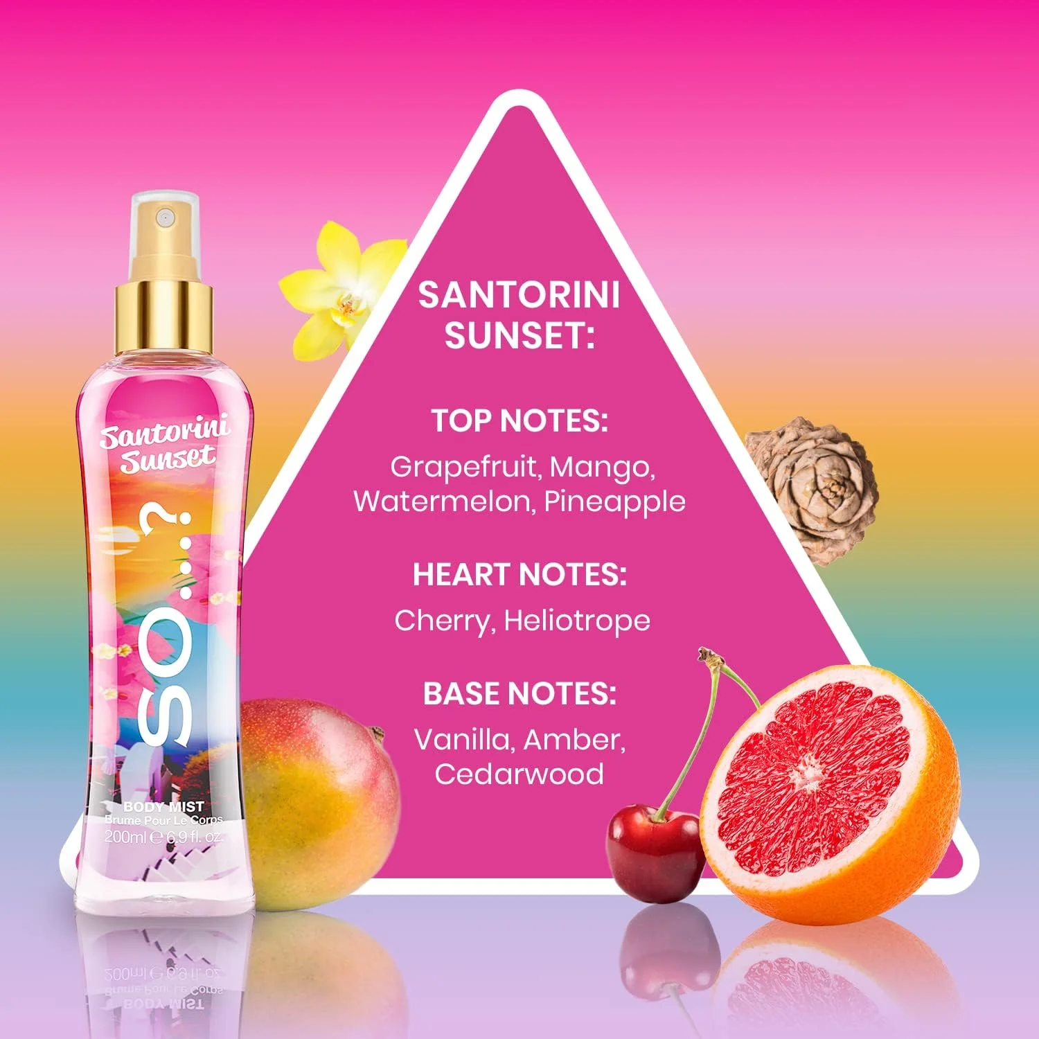 بادی میست زنانه So…? Summer Escapes مدل Santorini Sunset - اسپری خوشبو کننده با رایحه ای با طراوت و جذاب برای درخشش تابستانی، 200 میلی لیتر بادی میست زنانه So…? Summer Escapes مدل Santorini Sunset - اسپری خوشبو کننده با رایحه ای با طراوت و جذاب برای درخشش تابستانی، 200 میلی لیتر