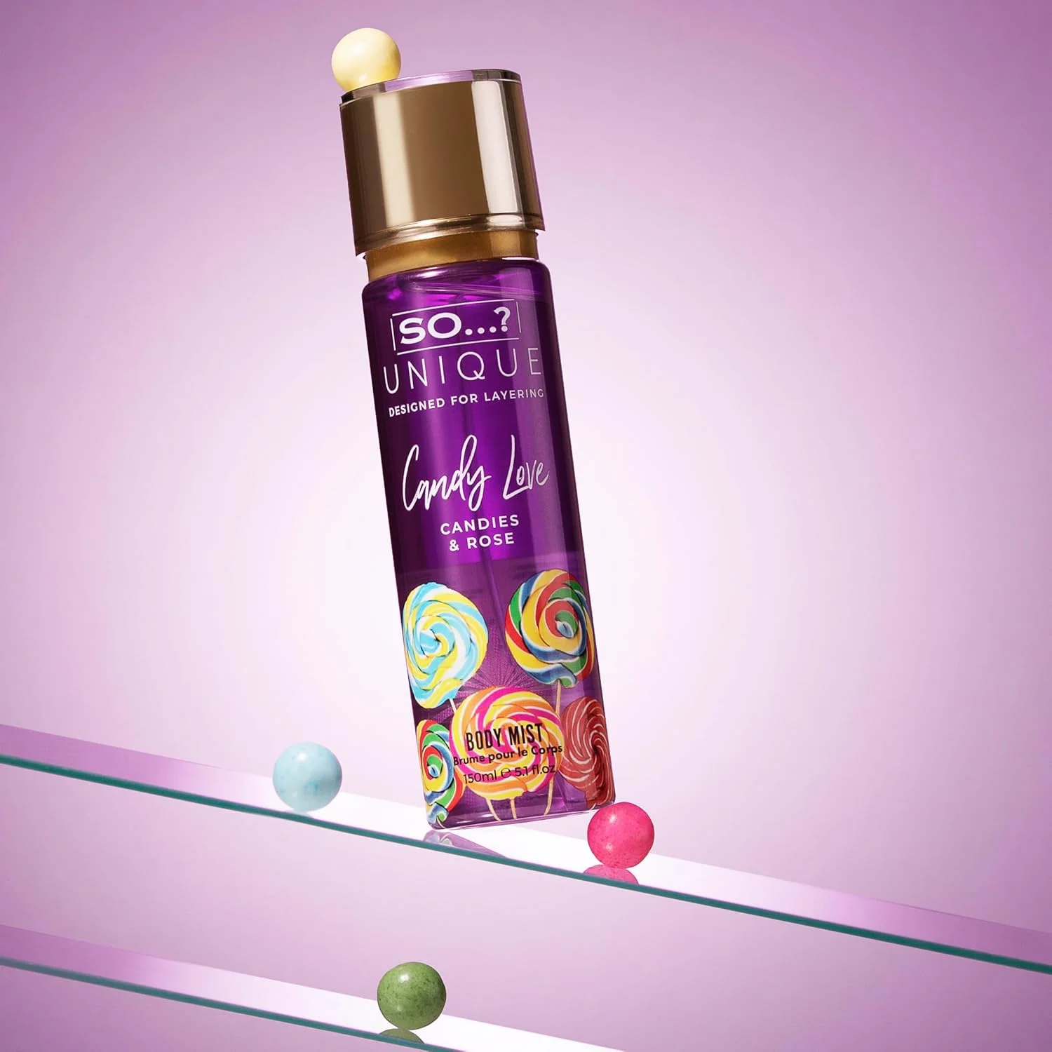بادی میست زنانه So…? Unique Candy Love – اسپری عطر شیرین و بازیگوش برای زنان، رایحه ماندگار و جذاب، 150 میلی لیتر بادی میست زنانه So…? Unique Candy Love – اسپری عطر شیرین و بازیگوش برای زنان، رایحه ماندگار و جذاب، 150 میلی لیتر