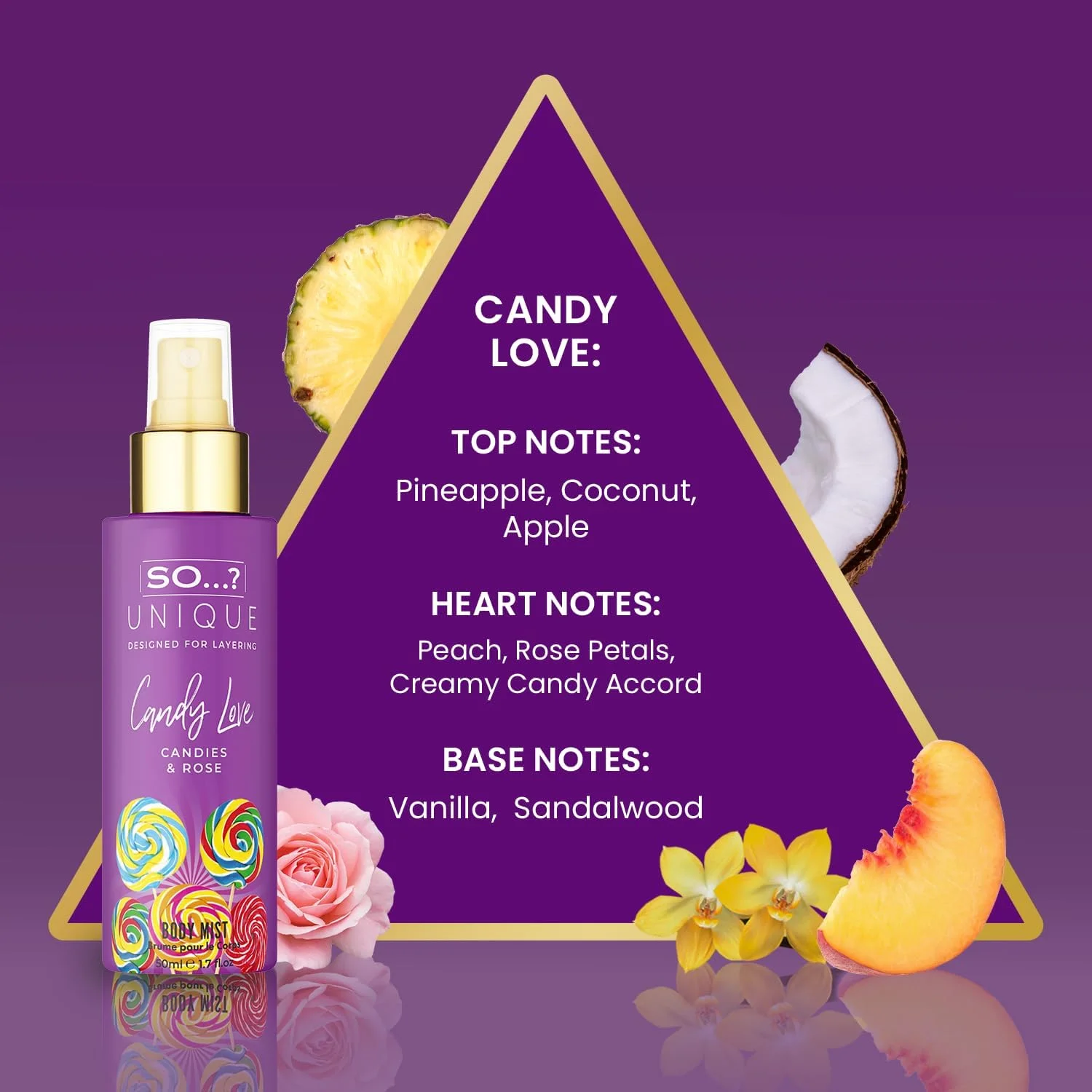 بادی میست زنانه So…? Unique Candy Love – اسپری عطر شیرین و بازیگوش برای زنان، رایحه ماندگار و جذاب، 150 میلی لیتر بادی میست زنانه So…? Unique Candy Love – اسپری عطر شیرین و بازیگوش برای زنان، رایحه ماندگار و جذاب، 150 میلی لیتر