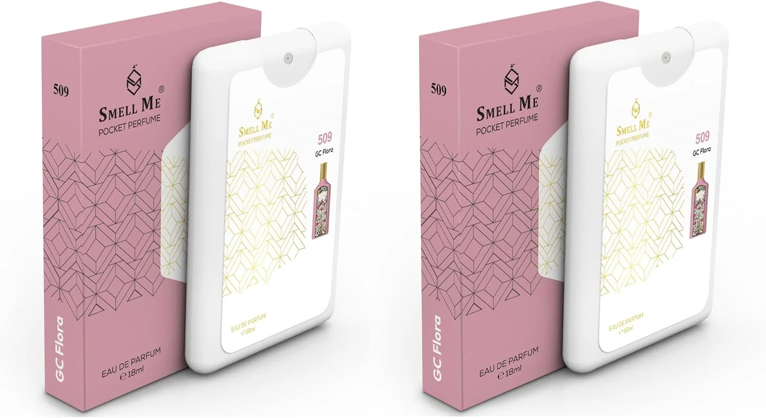 عطر جیبی Smell Me شماره 509، عطر فرانسوی با رایحه گل، ماندگاری طولانی، الهام گرفته از عطر زنانه GCCI Flora Gorgeous Gardenia، حجم 18 میلی لیتر (2 عدد)
