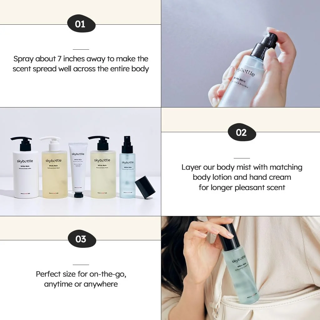 عطر مو و بادی میست Skybottle، اسپری با رایحه یلانگ یلانگ، یاس، مشک، ماندگاری طولانی برای زنان، 100 میلی لیتر