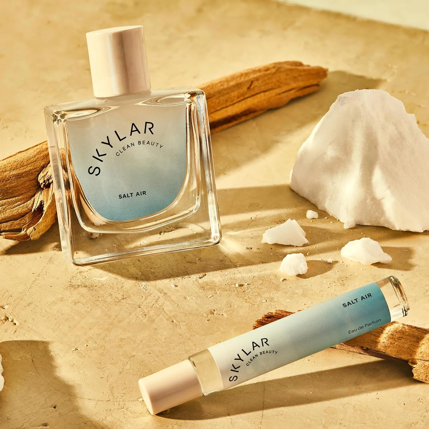 ادکلن Skylar Salt Air Eau de Parfum - عطر ضد حساسیت و پاکیزه برای زنان و مردان، وگان و ایمن برای پوست های حساس - عطر تازه با رایحه های چوب خیس، نمک دریا و جلبک دریایی - 10 میلی لیتر / 0.33 Fl oz