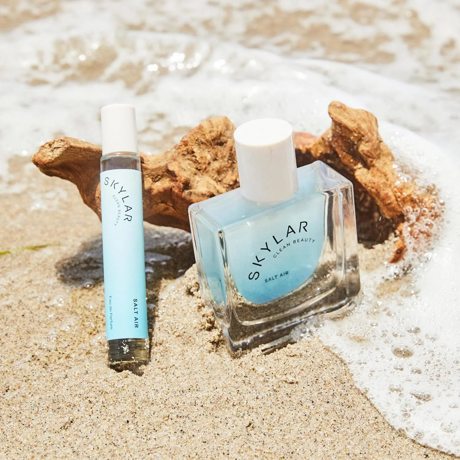 ادکلن Skylar Salt Air Eau de Parfum - عطر ضد حساسیت و پاکیزه برای زنان و مردان، وگان و ایمن برای پوست های حساس - عطر تازه با رایحه های چوب خیس، نمک دریا و جلبک دریایی - 10 میلی لیتر / 0.33 Fl oz