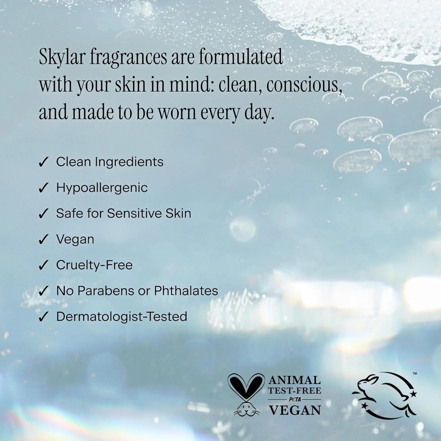 ادکلن Skylar Salt Air Eau de Parfum - عطر ضد حساسیت و پاکیزه برای زنان و مردان، وگان و ایمن برای پوست های حساس - عطر تازه با رایحه های چوب خیس، نمک دریا و جلبک دریایی - 10 میلی لیتر / 0.33 Fl oz