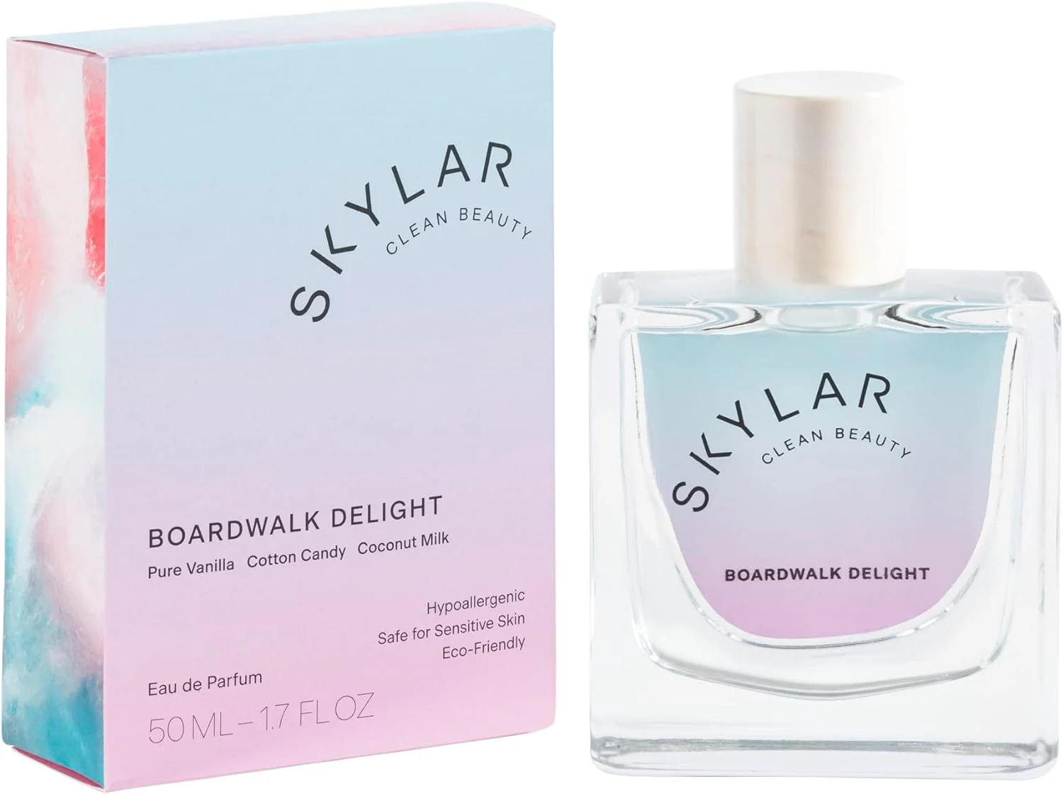 ادو پرفیوم اسکایلار Boardwalk Delight - عطر ضد حساسیت و پاکیزه برای زنان و مردان، وگان و ایمن برای پوست های حساس - رایحه های پشمک، وانیل و شیر نارگیل - 50 میلی لیتر / 1.7 اونس مایع