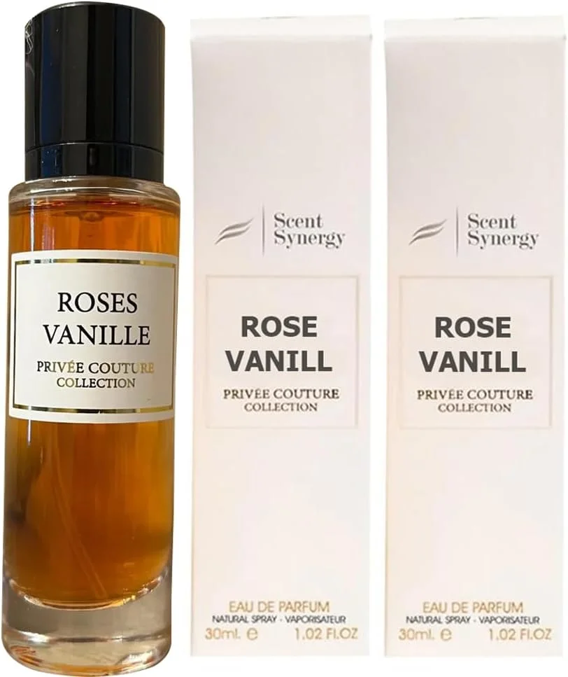 پک 2 عددی ادو پرفیوم زنانه رز و وانیل Scent Synergy | ماندگاری بالا | کالکشن Privee Couture | غلظت بالا 30 میلی لیتر | رایحه گلی و شیرین وانیلی