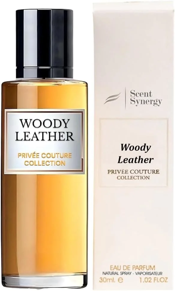 ادکلن چرمی چوبی Scent Synergy - Eau De Parfum | عطرهای ماندگار برای مردان - مجموعه Privee Couture | عطر مردانه با غلظت بالا 30 میلی لیتر