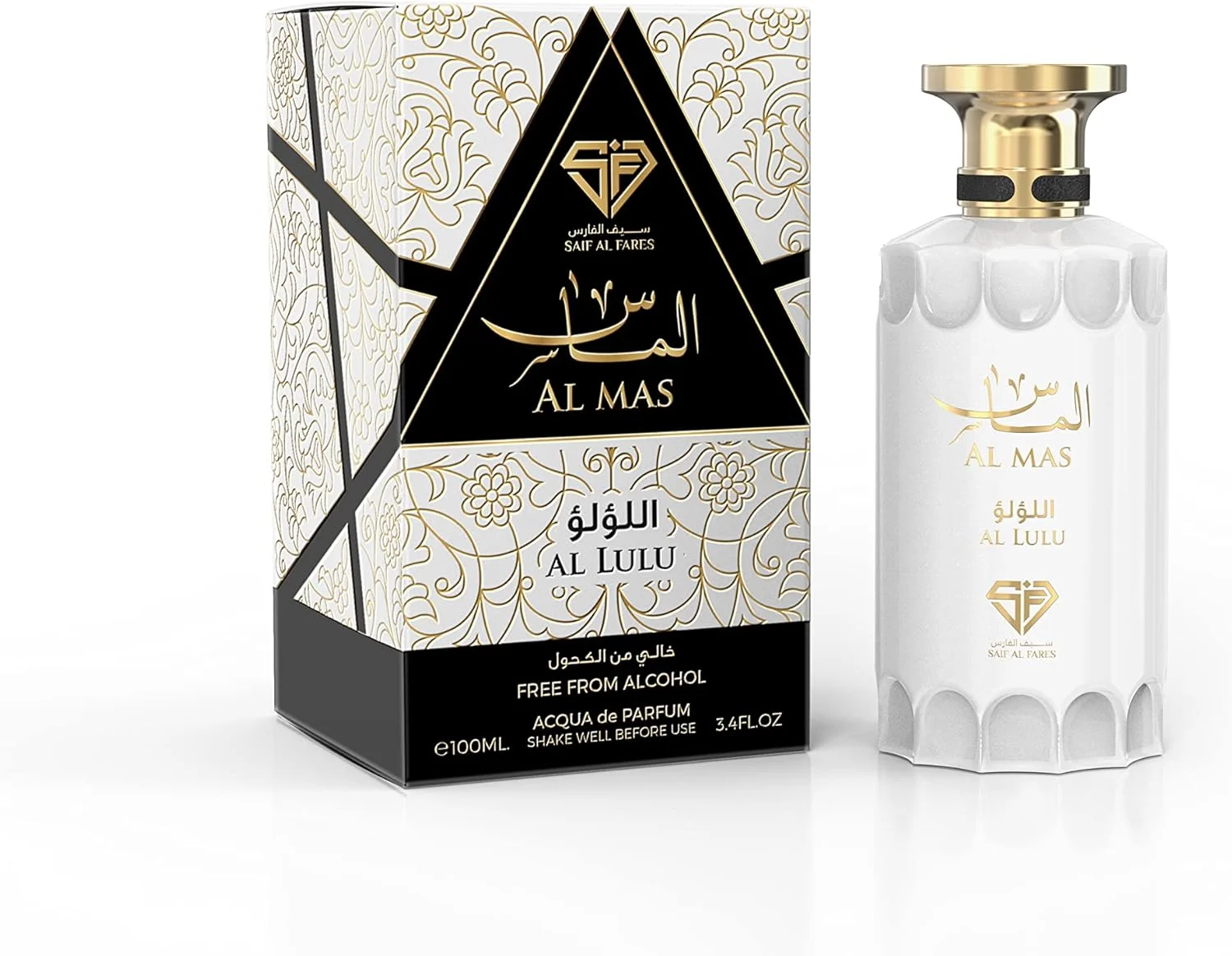 عطر سیف الفارس الماس اللولو | اسپری بدون الکل ماندگار унисекс | رایحه اولیه ترنج و فلفل صورتی | بادی میست معطر و تازه با رایحه لوکس | 100 میلی لیتر